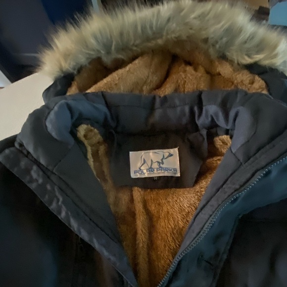NWT Polar Parka Men's Black Parka with Faux Fur Hood, Zipper Interior Fleece - Picture 4 of 13